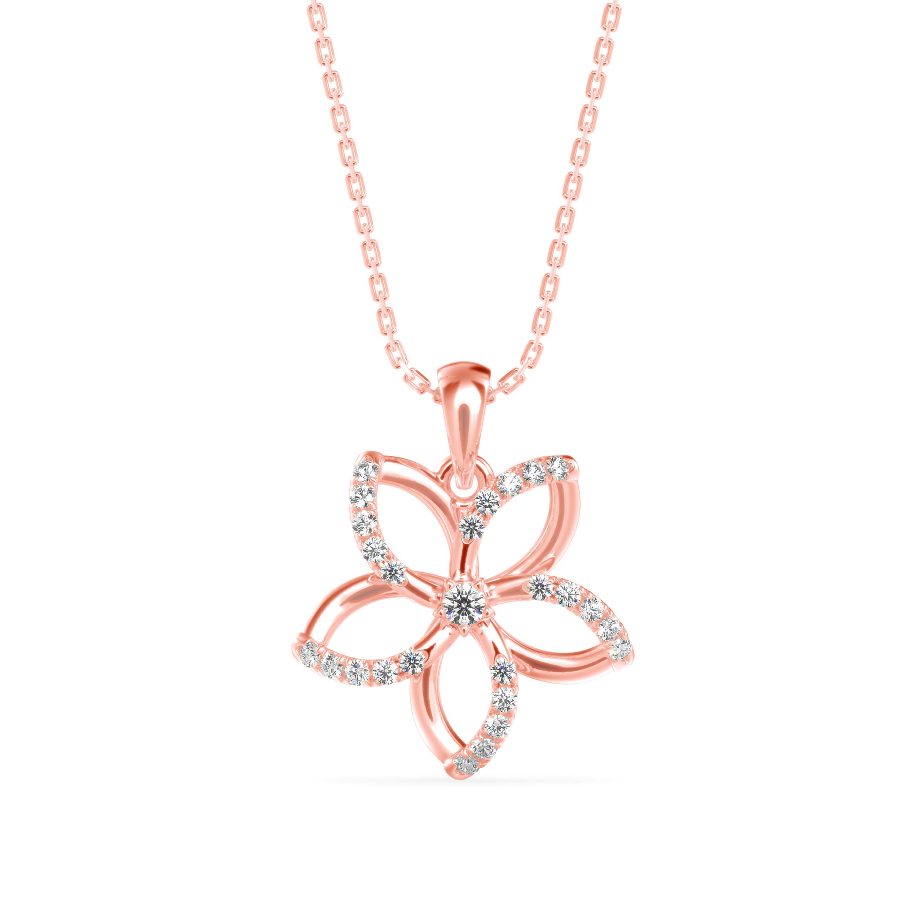 DIAMOND PETAL PENDANT